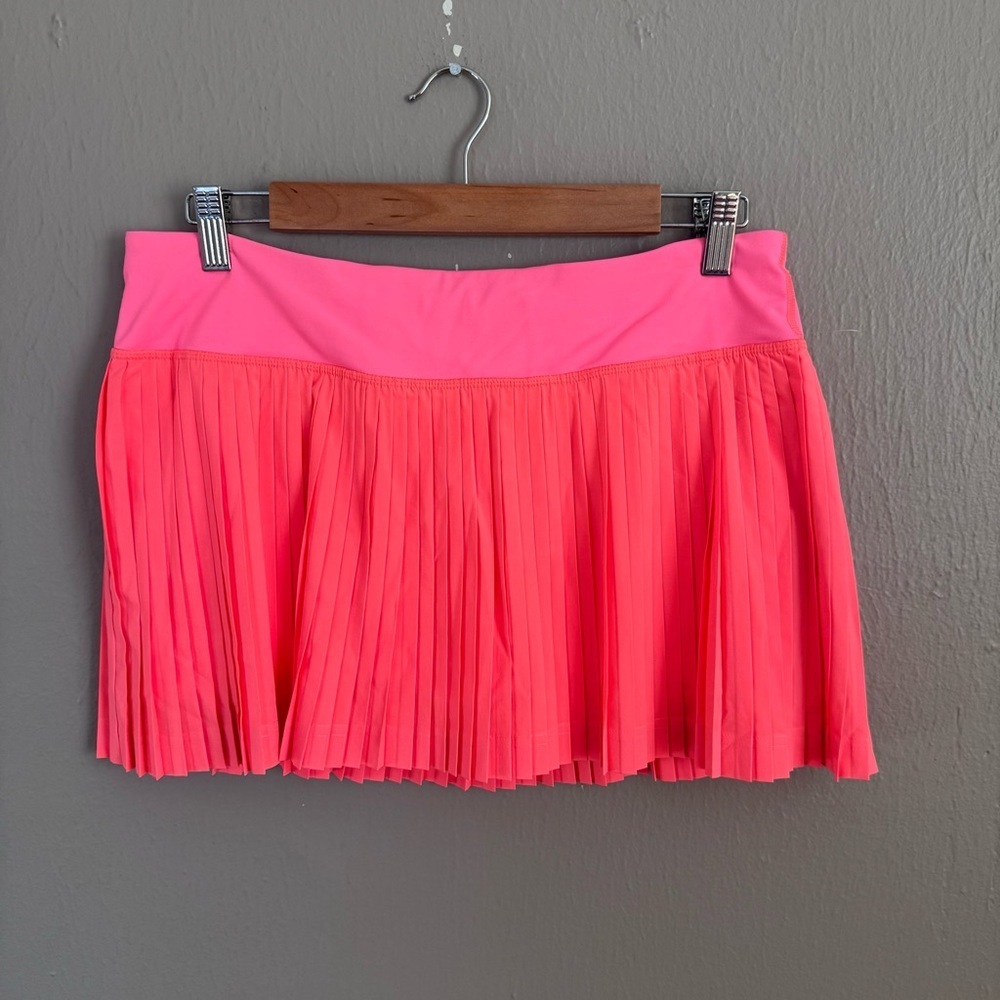 Lululemon Pace Rival Skirt Pleated Neon Pink Tennis Running Skirt Size 8
